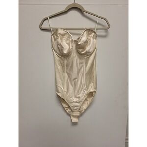 Simoneโ Minimizer Bodysuit 40C Ivory Lingerie Shapewear Womens Underwear Corset
